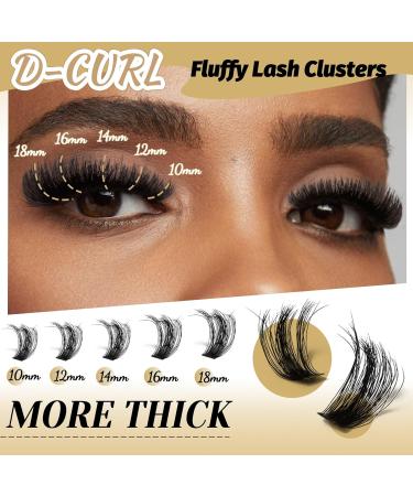 Veleasha 80D Fluffy Lash Clusters - 192PCS D Curl Volume Eyelash Extensions 10-18mm - Soft DIY Cluster Lashes for Home Use - Buy Online on GoSupps.com