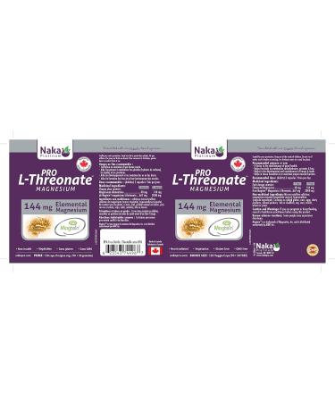 Naka Platinum PRO Magnesium L-Threonate Magtein 2 000 mg per serving (3capsules) 144 elemental Magnesium - BONUS Size 120 Veggie Caps (90+30 FREE) - Buy Online on GoSupps.com