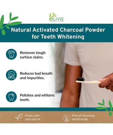Organic Activated Charcoal Powder for Teeth Whitening - Natural Fluoride-Free Toothpaste Alternative by Olivie Smile (1.8 oz - Buy Online on GoSupps.com