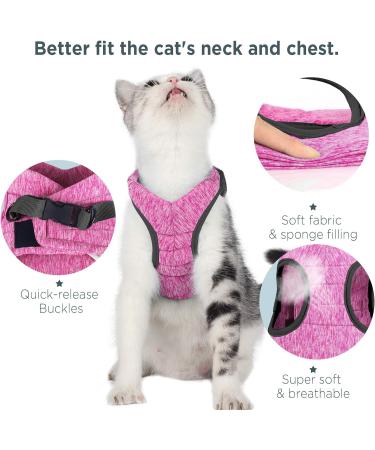 WD&CD Cat Harness and Leash Set Escape Proof Cat Harness Adjustable Soft Cat Walking Jackets with Retractable Cat Leash For Pet Puppy Pink Medium Medium Pink - Buy Online on GoSupps.com