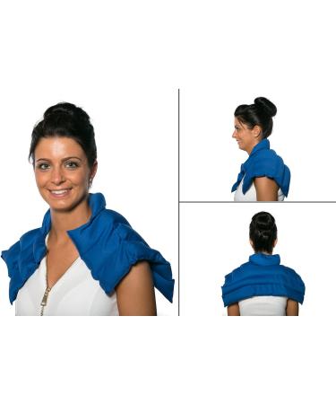 Rapeseed Cushion Neck Pillow - Bio-Fabric Gentian Blue | Warmth & Comfort for Shoulders - Buy Online on GoSupps.com