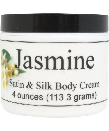 Eclectic Lady Jasmine Satin and Silk Cream Body Cream Body Lotion 4 oz - Shea Butter Aloe Silk Amino Acids Vitamin E Phthalate-Free Handcrafted in USA - Perfect For Women 4 Ounce (Pack of 1)