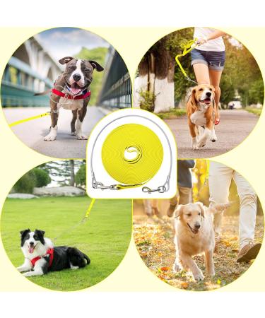 Waterproof Dog Drag Line - Chew-Proof Tie-Out Leash 15m for All Dog Sizes - Durable Training Line in Yellow - Buy Online on GoSupps.com