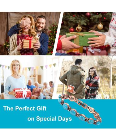 Yinox Copper Magnetic Bracelet with Large Turquoise Stone | Perfect Gift for Women - Sisters Wives & Mothers - Buy Online on GoSupps.com