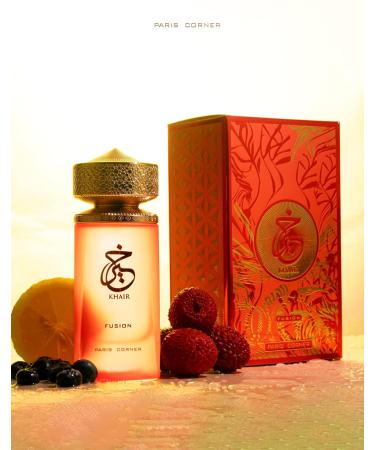 Paris Corner | Khair Fusion Lychee Perfume 3.4 Fl Oz | A Lychee Perfume Blending Fruity Notes of Lychee Blackcurrant and Red Apple with Floral Elegance for an Enchanting Aroma - Buy Online on GoSupps.com
