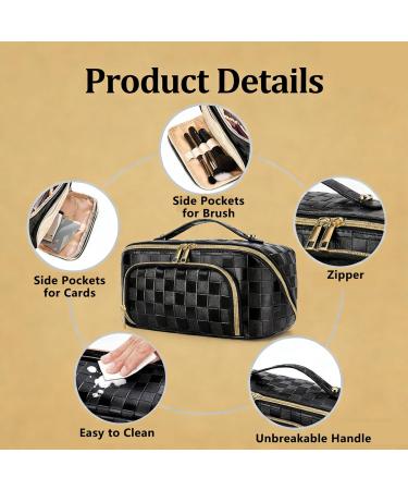 Trousse de Maquillage de Voyage Trousse Maquillage Voyage en Cuir PU Organisateur Toilette capacit avec poign e Toilette Hydrofuge (Noir) - Buy Online on GoSupps.com