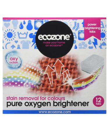 Ecozone Pure Oxygen Stain Removal and Brightener for Colours Chlorine Free 12 Tablets