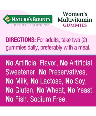 Nature's Bounty Women's Multivitamin Gummies - Raspberry Flavor, 50mg, 90 Count - Buy Online on GoSupps.com