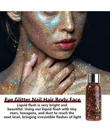  Rosixehird Mermaid Face Liquid Highlighter - Glitter Gel - Waterproof - For Face and Hair - Holographic Cosmetic Accessory for Concerts Festivals Rosixehird - Buy Online on GoSupps.com