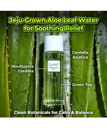 Cure Phyto Green Toner Essence with Aloe Vera & Green Tea Soothing Korean Face Toner for Sensitive Skin Alcohol-Free Hydrating Formula 4.4 fl oz. Kim Jeong Moon Aloe - Buy Online on GoSupps.com