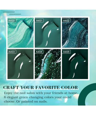 INPING 6-Piece Green Gel Nail Polish Set - Metallic & Sparkle Glitter Shades - Soak Off UV/LED - Nail Art Manicure Kit - Buy Online on GoSupps.com