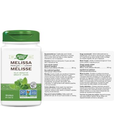 Nature's Way Melissa Leaves Sleep Aid 100 Vegetarian Capsules - Buy Online on GoSupps.com