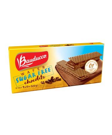 Bauducco Wafer Cookies - Enriched with Chocolate - Sugar Free Delicious & Crispy Wafers - 3 Creamy Layers - Great for Snacks & Dessert - No Artificial Flavors, 4.23oz (Pack of 3) Chocolate 4.23 Ounce (Pack of 3)