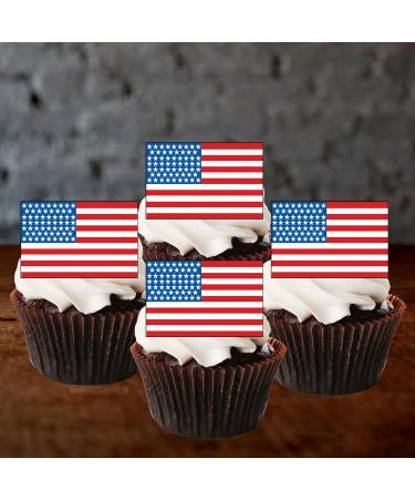 50 Edible American Flag Cupcake Toppers Mini USA Flag Cake Decorations Stars And Stripes Decorations Olympics Party Decorations World Flags 4th Of July Patriotic Independence Memorial Veterans - Buy Online on GoSupps.com