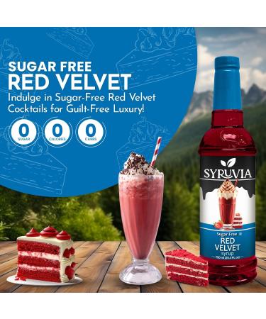 Syruvia Sugar-Free Red Velvet Coffee Syrup - 25.4 fl oz Premium Coffee Flavoring Syrup - 0 Calorie- Kosher Coffee Syrups Gluten Free Perfect for Drinks Soda Shakes Desserts and More. - Buy Online on GoSupps.com