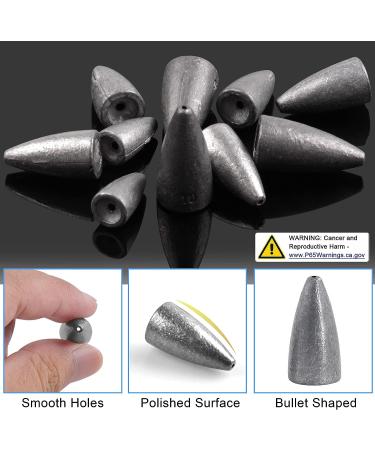 40pcs Bullet Fishing Weights Sinkers Assorted Set for Bass Fishing - Texas Rigs Saltwater Freshwater Tackle - Buy Online on GoSupps.com