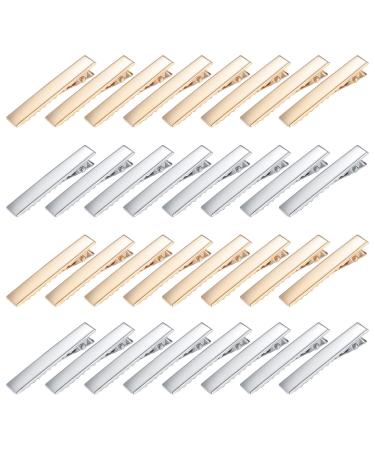 160 pieces metal hair clips crocodile alligator hair clips 45 mm hair curls separation clips hairdresser clips hair clips hair single teeth clips clinging for women grinds -silver/gold
