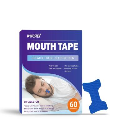 Mouth Tape for Sleeping - 60 Strips Sleep Tape Snoring Aids for Men Women Improve Nasal Breathing Anti Snoring Myotape Improve Sleep Quality Mouth Strips Blue