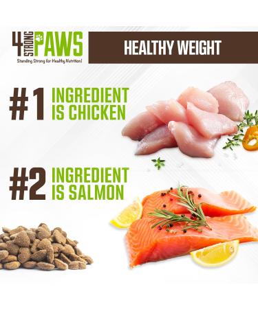 4 STRONG PAWS Chicken and Salmon Dry Dog Food - 28 Pound High Protein Dog Treats - Grain Inclusive Dog Food for Healthy Dog Bones Chicken and Salmon Grain Inclusive(Dog) 12.7 kg (Pack of 1) - Buy Online on GoSupps.com