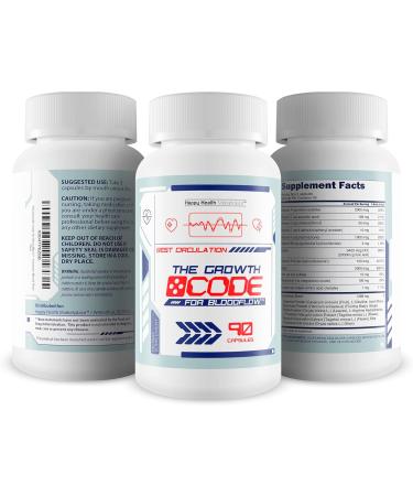 The Growth Code For Bloodflow - Advanced Blood Flow Supplement - Our Best Circulation Supplement - Vasodilator Nitric Oxide Boost Capsules - Max Blood Flow Circulation and Vein Support - Buy Online on GoSupps.com