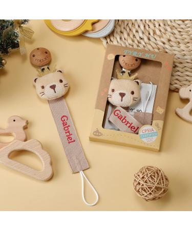 Personalized Dummy Clip for Baby | Custom Name Soother Pacifier Holder Set | BPA-Free | Unisex Newborn Gift | Bear Design - Buy Online on GoSupps.com
