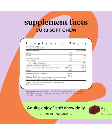 Lemme Curb Cravings Soft Chews - Manage Appetite Support Metabolism & Lean Body w/Clinically Studied Chromium Gymnema & B12 for Healthy Weight Management Mixed Berry - Buy Online on GoSupps.com