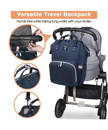 Pomelo Best Baby Diaper Backpack - Stylish Water-Repellent Large Capacity for On-the-Go - Marine Blue - Buy Online on GoSupps.com