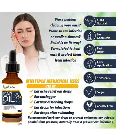 Organic Ear Oil for Infections - Natural Eardrops for Prevention in Kids, Adults, Babies & Dogs - Made in USA - Buy Online on GoSupps.com