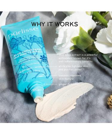 PurLisse Blue Lotus Seed Mud Mask + Exfoliant 2.5 oz - Radiant Skin - Buy Online on GoSupps.com