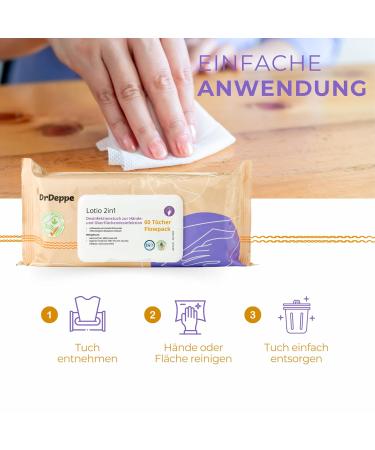 DR Deppe 2in1 Disinfection Towels with Aloe Vera | 100% Biodegradable & Eco-Friendly | Effective Bacteria & Virus Elimination - Buy Online on GoSupps.com