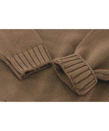 KISLOVE Knitted Jumper - Ribbed Knit Sweater for Toddler Boys and Girls, Coffee, Size 110 - Buy Online on GoSupps.com