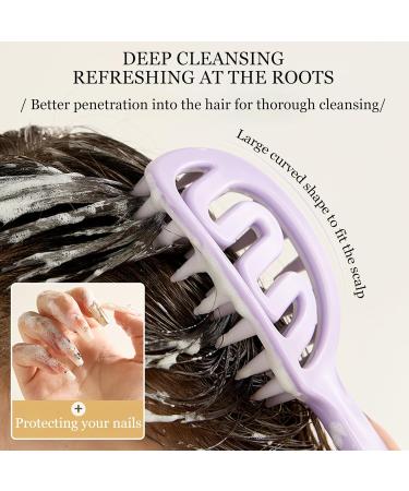 Veki Silicone Scalp Massage Brush for All Hair Types - Wet & Dry Shampoo Brush for Head Massage & Peeling (Purple) - Buy Online on GoSupps.com