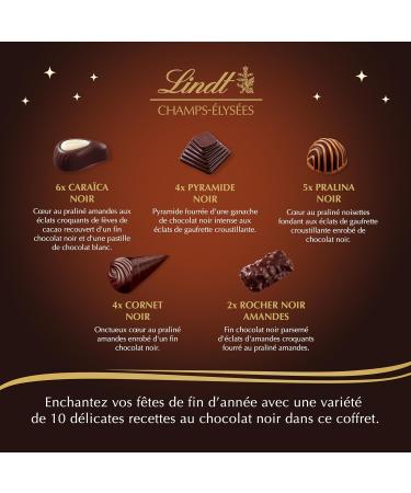 Lindt - CHAMPS- LYS ES Noir Box - Assortment of Dark Chocolates - Pralines Crispy and Smooth - Ideal for Christmas 470g - Buy Online on GoSupps.com
