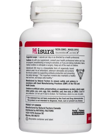 Natural Factors SelenoExcell Selenium 200 mcg - 90 Capsules for Enhanced Immune Support - Buy Online on GoSupps.com