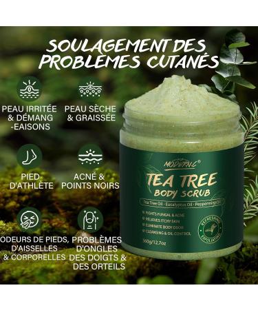 Gommage Corporel L'huile D'arbre Th Am liore les Mycoses Cutan es les D mangeaisons L'ecz ma Margin les Odeurs Corporelles. Gommage au Sel Marin pour Exfolier et Hydrater la peau 360g - Buy Online on GoSupps.com