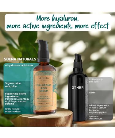 Organic Hyaluronic Acid Serum for Face | Best Hyaluronic Acid (Oligo) + 4 Hyaluronic Sizes - Highly Dosed | Hydrating Serum - Aging-Aging Moisturizer Fragrance-Free | Made in Germany 1.7 Fl Oz (Pack of 1) - Buy Online on GoSupps.com