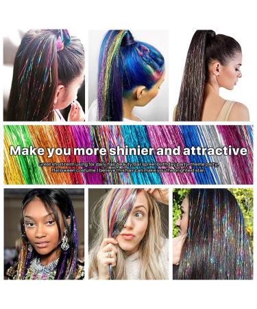47 Inch Hair Tinsel Kit with Microlinks Tools - Fairy Hair Glitter Extensions, Heat Resistant - 12 Colors - Buy Online on GoSupps.com