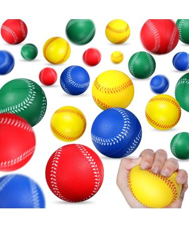 Jerify 12 Pack Foam Training Baseballs Practice Baseballs 9 Inch Foam Baseballs Soft Baseballs for Kids Teenager Players Training Balls Red Blue Green Yellow