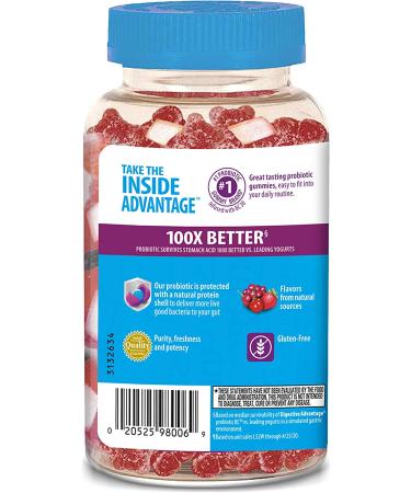 Schiff Digestive Advantage Probiotic Gummies - 90 Natural Fruit Flavor Gummies for Digestive Health - Buy Online on GoSupps.com