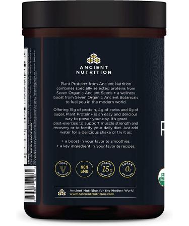 Organic Plant Protein + Vegan Vanilla Protein Powder by Dr. Josh Axe - 11.5 oz (12 servings) | Dairy-Free, Gluten-Free, Non-GMO, Paleo Friendly, No Sugar Added - Buy Online on GoSupps.com