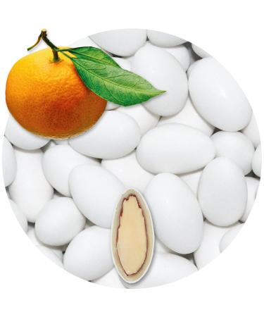 One on its 0.5kg chocolate powers orange white matt wedding almonds Wedding Baptismal Gesche Gifts Sugar almonds Confetti Badem Sekeri guest gift Sugar Candy bar sweets orange 500 g (1 Pack)