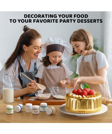 Wwtop Edible Glitter - 6 Colors Glitter Powder for Drinks Cakes & Chocolate | Gold Silver Blue Teal & More | Perfect for Cocktails & Food Decoration - Buy Online on GoSupps.com
