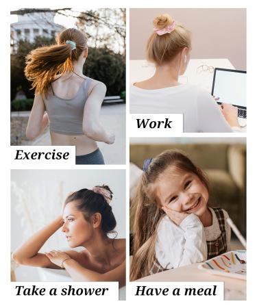 Silk Hair Scrunchies Set - 24 Soft Silk Hair Ties for Women, Ponytail Holders for Curly, Thick, Thin Hair - Buy Online on GoSupps.com