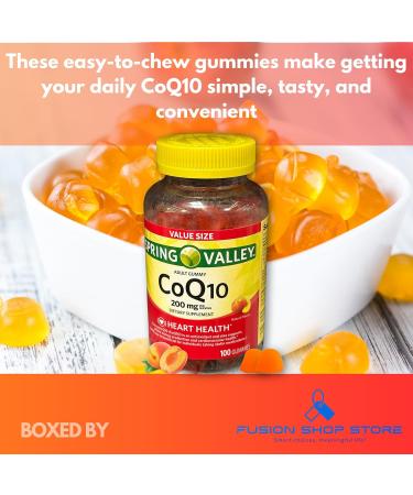 Coq10 200mg Gummies- Coenzyme Supplement for Adults Natural Flavor 200 mg 100 ct (Pack of 1) Boxed by Fusion Shop Store - Buy Online on GoSupps.com