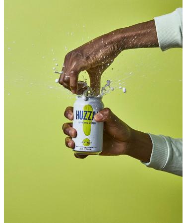 HUZZAH Juicy Pear Probiotic Seltzer Water - 4 Pack, Vegan & Gluten Free, Low Cal & Sugar - 12 Fl Oz Cans - Buy Online on GoSupps.com