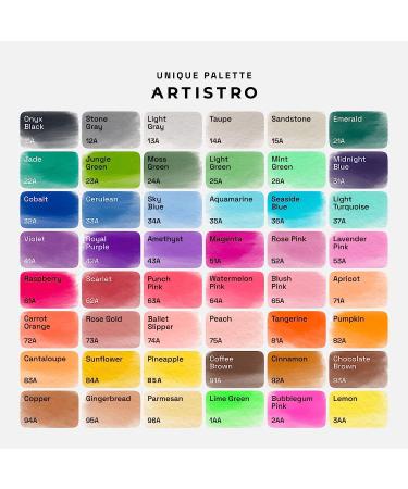 ARTISTRO Watercolor Brush Pens Set - 48 Vibrant Colors + 2 Water Brushes | Real Brush Tips for Artists, Adults, Illustrations, Calligraphy & Watercolor Effects - Buy Online on GoSupps.com