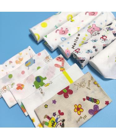 10 Cotton Baby Muslin Washcloths Set - Soft Multi-Purpose Baby Towels for Boys & Girls | Ideal for Facial Care Napkins & Bathing - Buy Online on GoSupps.com
