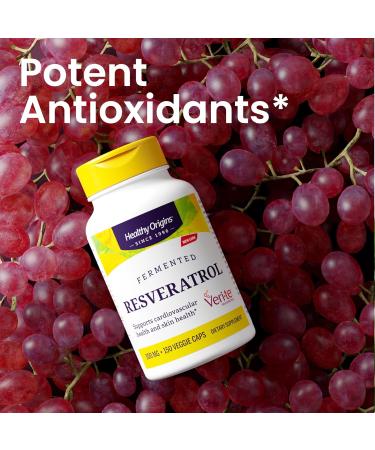 Heathy Origins Fermented Resveratrol (Non-GMO 98% Trans-Resveratrol European Sourced) 300 mg 150 Veggie Caps 150 Count (Pack of 1) - Buy Online on GoSupps.com