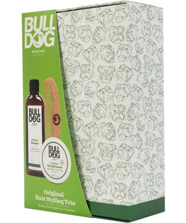 Bulldog Skincare Original Hair Styling Trio Gift Set for Men (Shampoo 300ml, Pomade 75g & Pocket Comb) - Buy Online on GoSupps.com