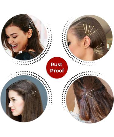 Brown & Blonde Hair Pins Set - 100 Pcs Bobby Pins & 120 Hair Bands for Bun Hairstyles - Buy Online on GoSupps.com
